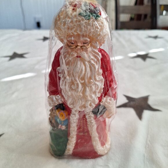 Vintage ROBERT ALAN Candle Co 8" St Nicholas Santa Claus Foam Wax Novelty Candle - Picture 1 of 9
